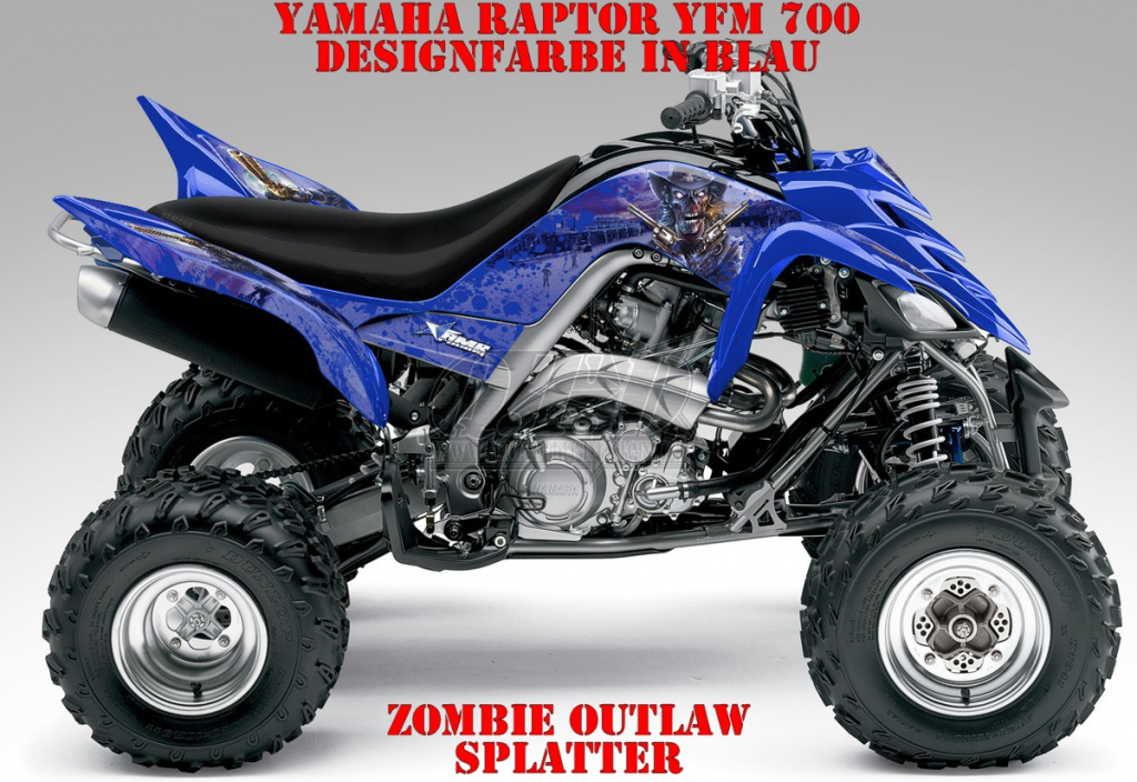 Zombie Outlaw Splatter Blau für Yamaha Raptor YFM 700 R 2006-2012